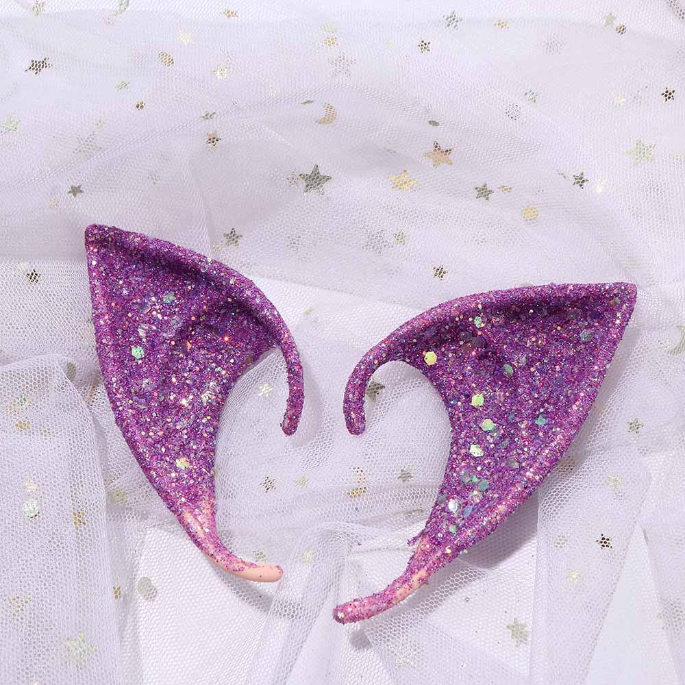 Ear Cuff Jewelry Glitter Latex Ears Women Cosplay Accessories Angel Elf Ears Imitation Makeup Props