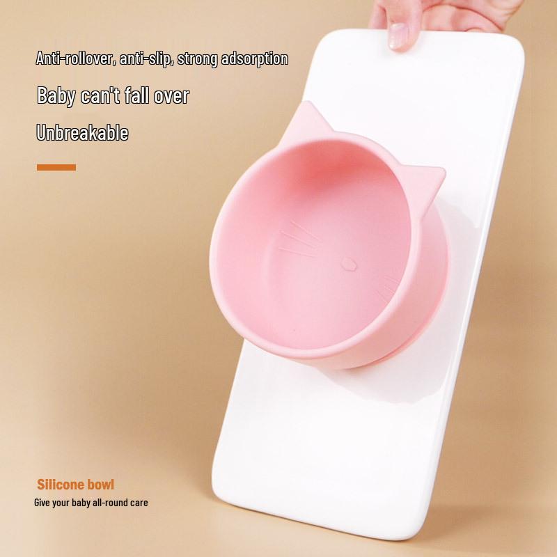 Silicone Suction Bowl for Children's Meals - Baby Feeding Cartoon Plate