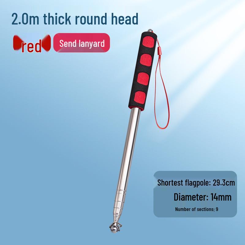 Cabo Telescópico de Aço Inoxidável para Mastro de Bandeira: Guia ao Ar Livre, Comando de Treinador e Bastão Apontador de Ensino