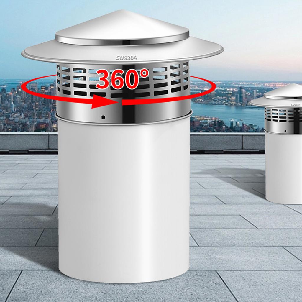 Runde Kaminhaube Edelstahl Abzugshaube Runde Dachkaminabdeckung Regenkappe Ofenrohr Kaminhaube Einfach zu installieren
