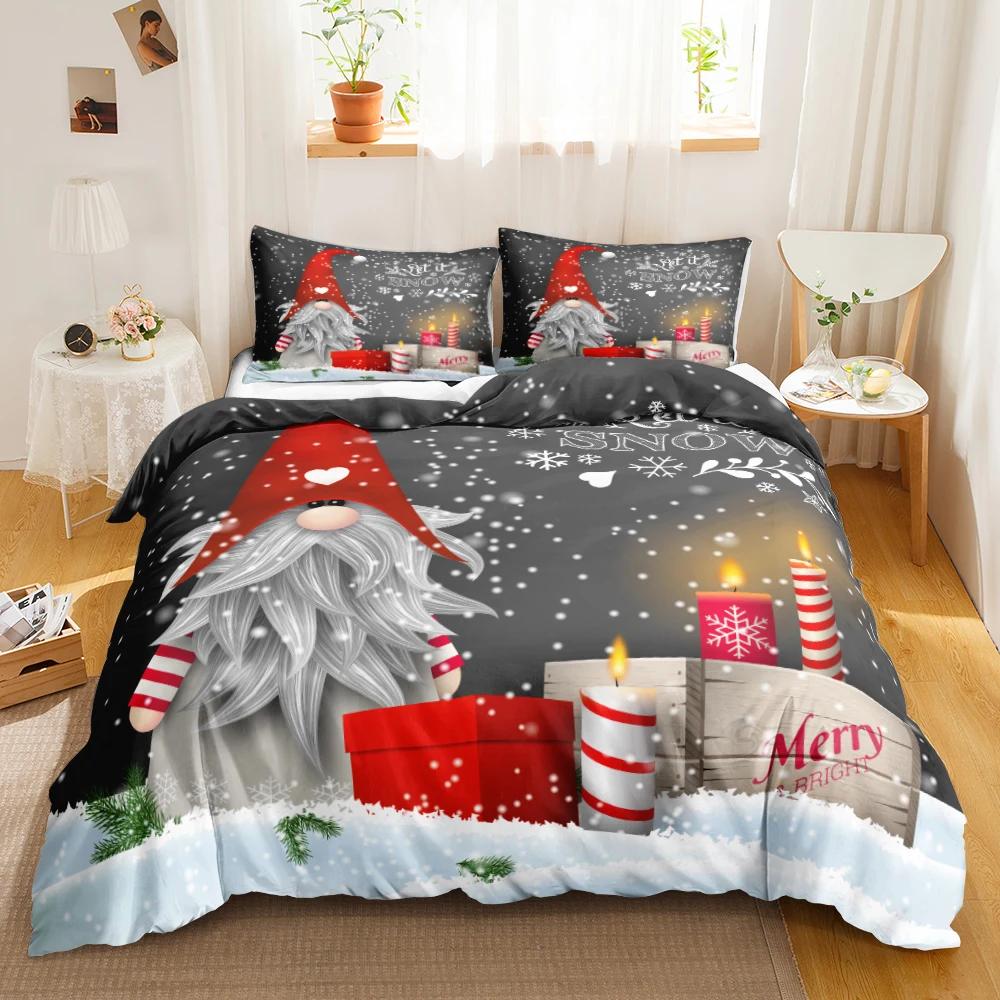 

Рождественский комплект пододеяльников Рождественский зимний комплект постельного белья из полиэстера с застежками-молниями на все времена Двуспальная кровать Queen King 70x133cm 2pcs