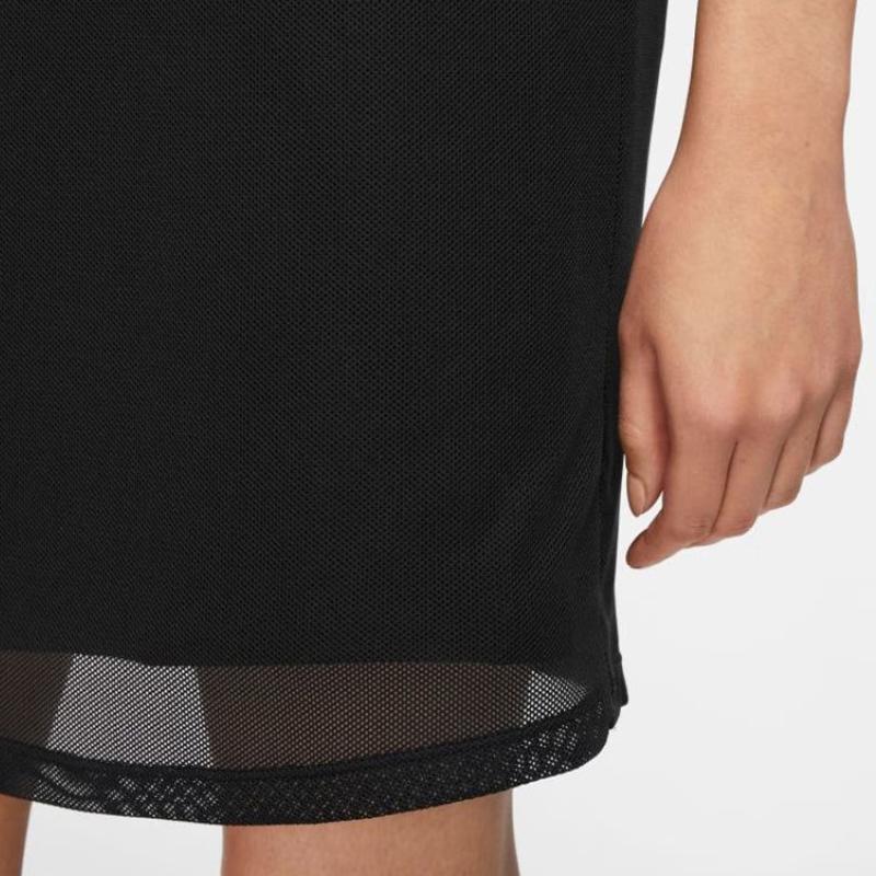 Nike Sportswear Solid Color Crew Neck Mid-Length Casual Short Sleeve T-Shirt Women Tops Black FB8342-010