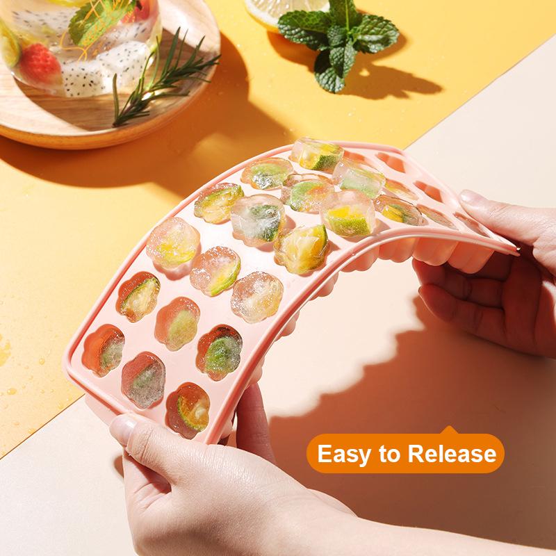 24 Grid Ice Cube Tray Silicone Mold Heart Shape Ice Cube Tray Mold Ice Maker Non-toxic Reusable Bar Pub Wine Ice Blocks Maker