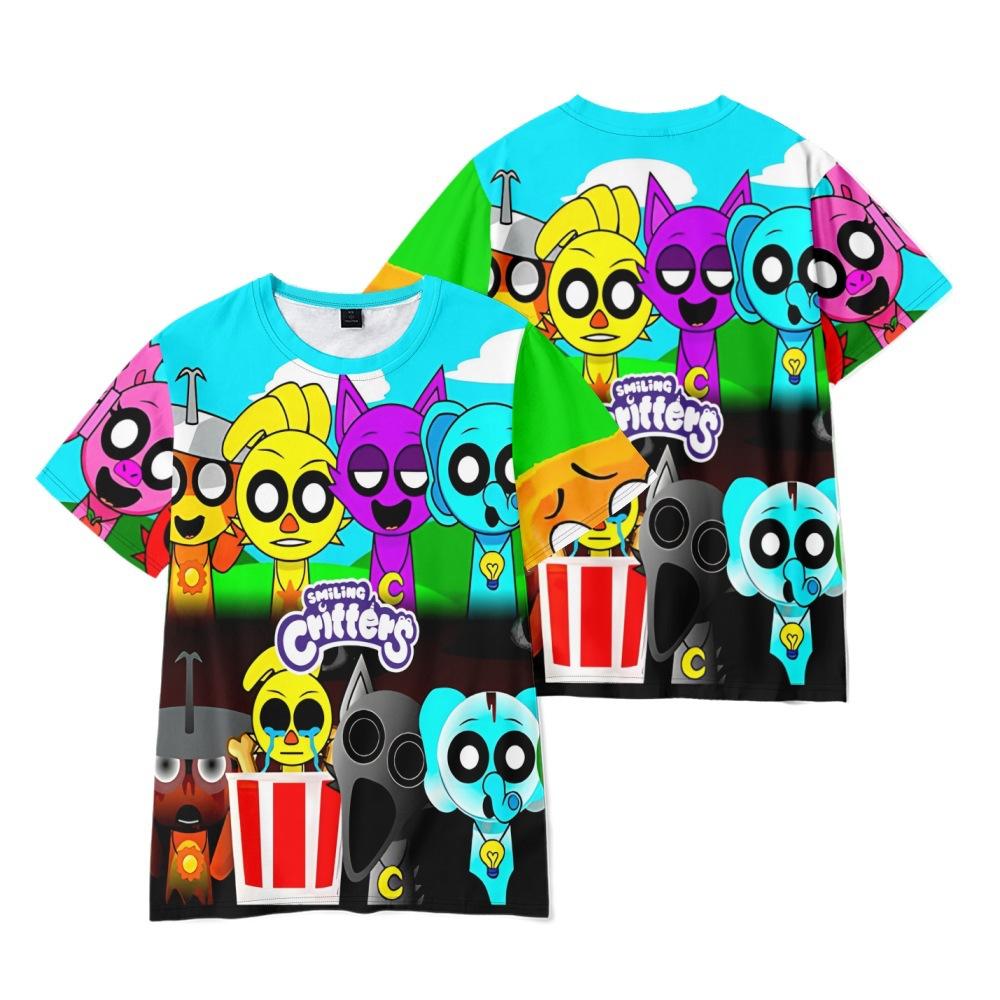 Sprunki T-shirt voor Mannen Vrouwen Zomerkleding Fitness Ronde Hals Anime Man T-shirt voor Mannen Oversized Mannen T-shirts Tops