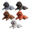 Office Desk Ornament Realistic Teddy Dog Statue, Desktop Small Pet Model, Cute Laying Sculpture Collectibles for Owners Car Dashboard, Desk,
