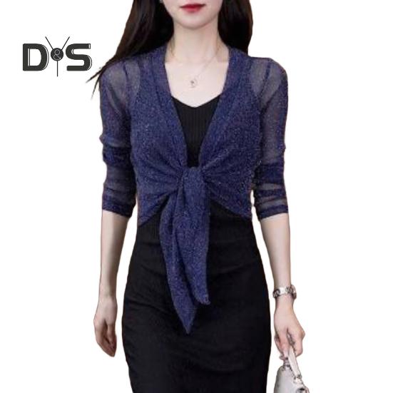 Women Sunscreen Shirt Long Sleeve Solid Color Loose Fit Sunscreen Cardigan with Lace-up Breathable Thin Coat