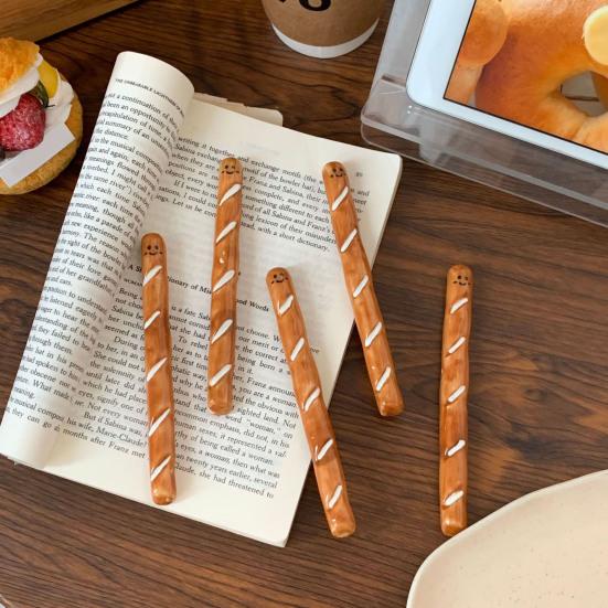 Baguette Coffee Stirrer Ceramic Mixing Stick Cute French Bread Design Heat-Resistant Coffee Spoon for Tea Beverage Stirring Kitchen Decor