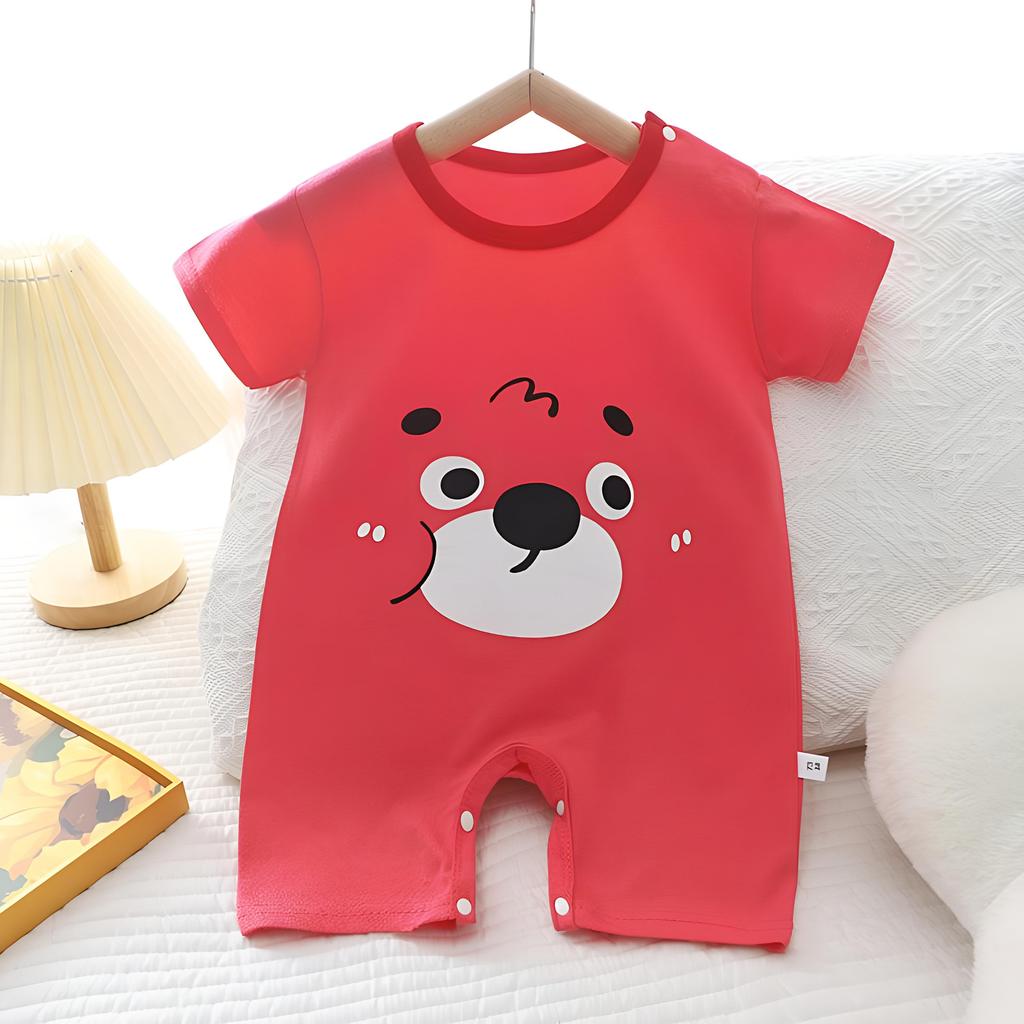 Zomerjongen Baby 0-1 Jaar Meisje Dunne Korte Mouw Cartoon Baby Onesie Romper