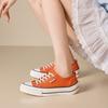 Summer canvas shoes new women's one-pedal round head lace-up non-slip thick-soled casual board shoes
