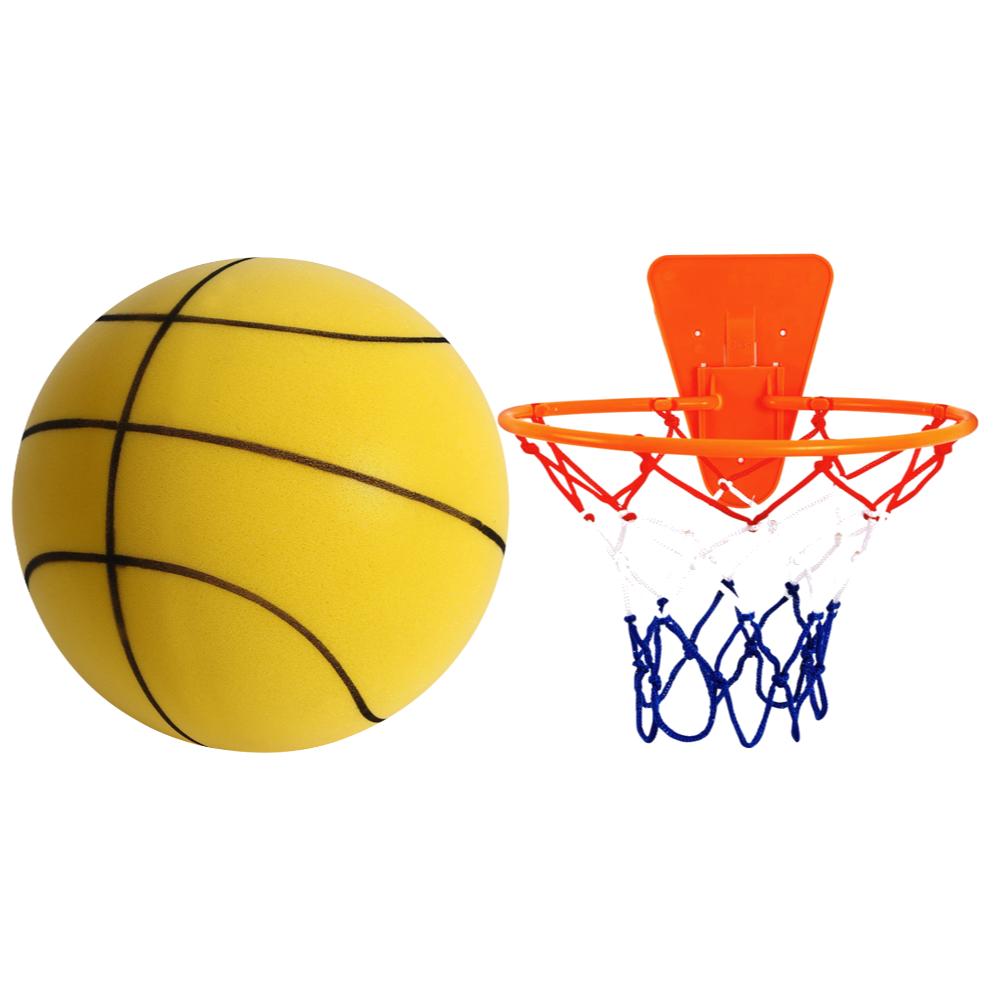 Silent Basketball Foam Size 7/5 Grooved Airless Foam Basketball for Quiet Dribbling Indoor Training Mute Bounce Basketball Ball