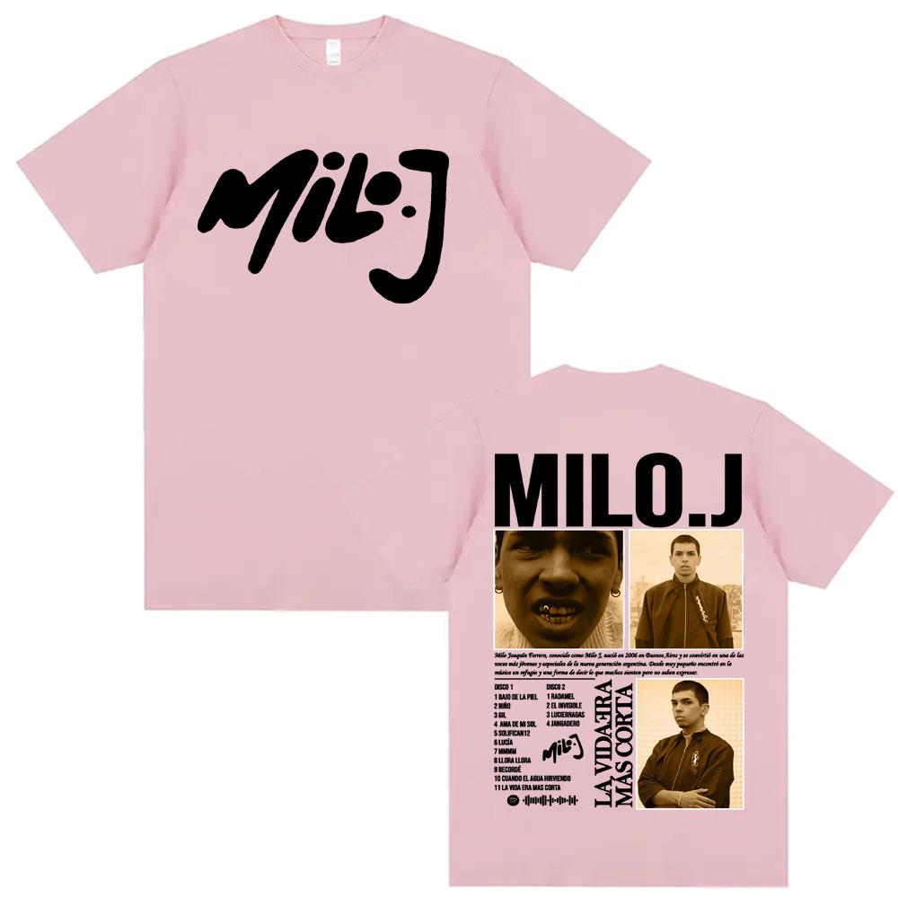 Rapper Milo J La Vida Era Mas Corta New Album Tshirts Men Women Fashion Summer Short Sleeve T Shirt Oversized 100 Cotton Shirt