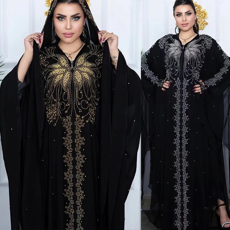 Plus Size Women's European & American Long Dress Abaya 8869