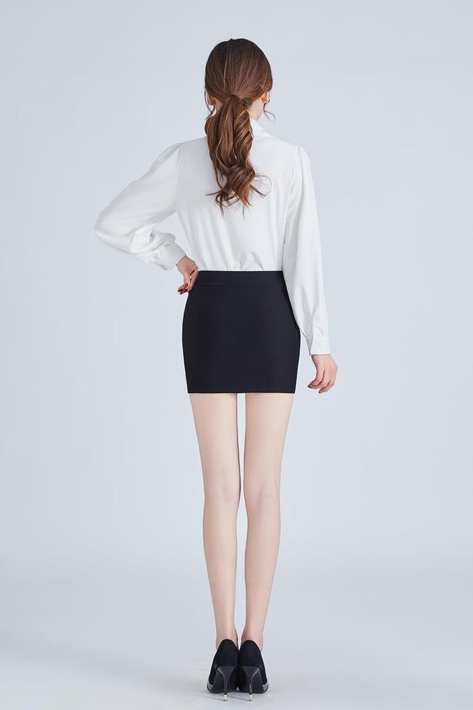 Syvent Black Tight Mini 32cm Pencil Office OL Skirt, Waist, Elastic, Skirt, Stretch, Skirt,