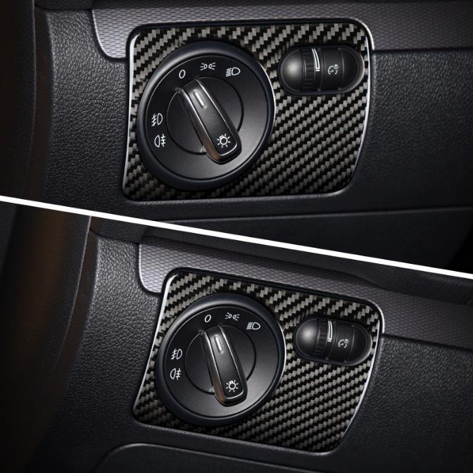 Volkswagen Scirocco Carbon Fiber Interior Headlight Switch Trim Frame Sticker