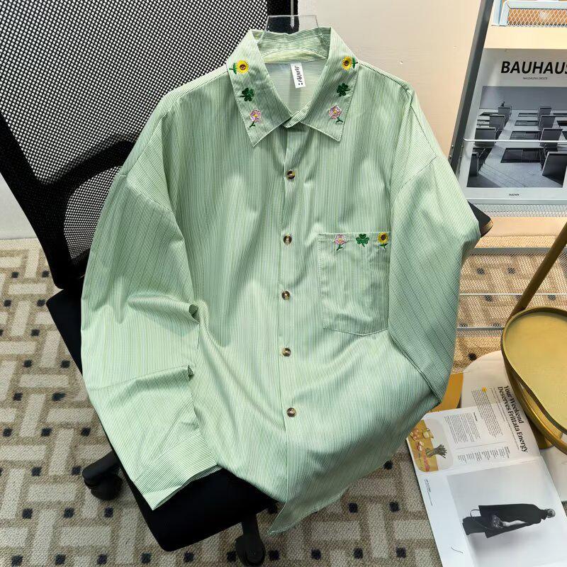 

Women s Korean Style White Long Sleeve Shirt: Slimming, Loose Fit, Spring & Autumn Design 2XL синій