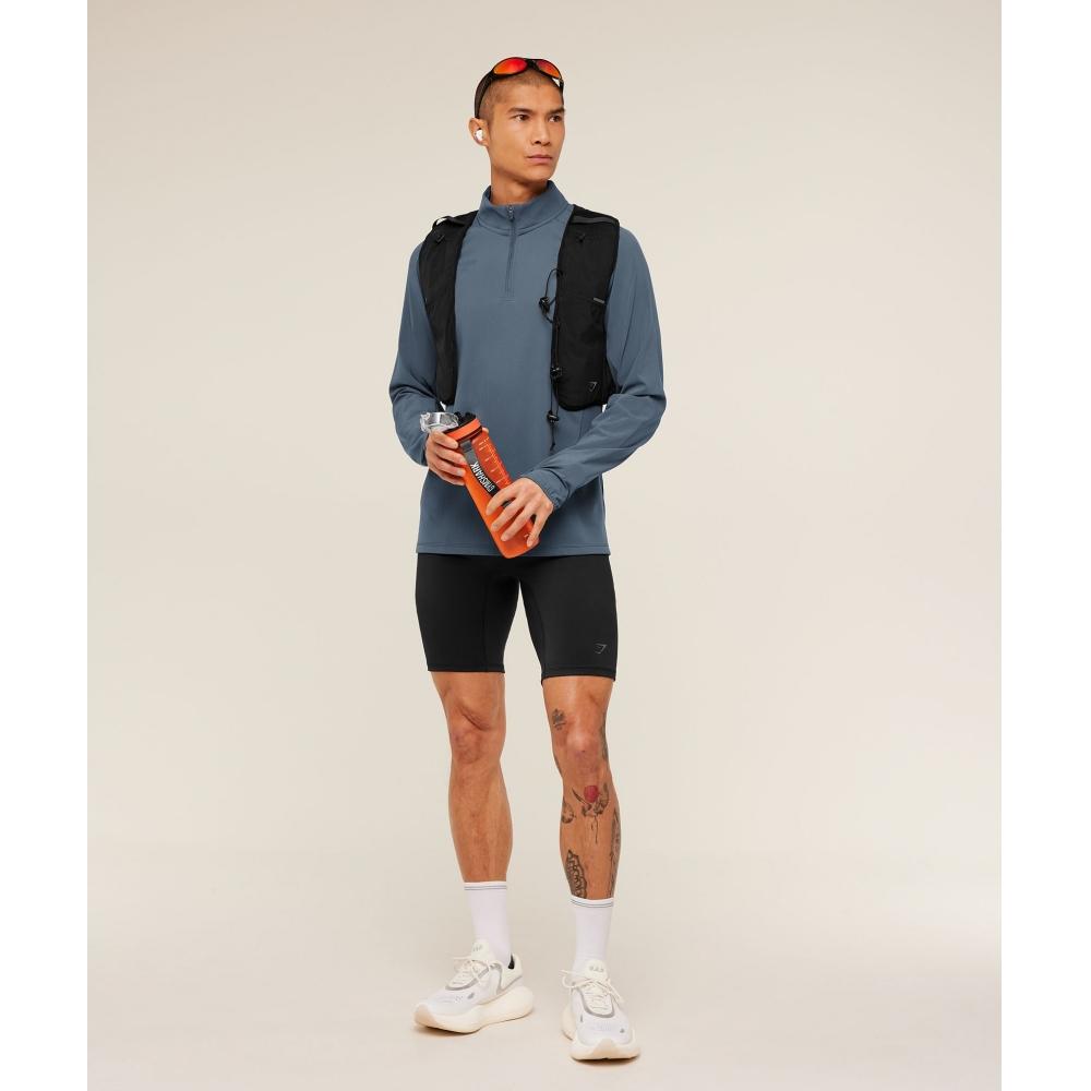 Gymshark Running Elite 1 4 Zip Titanium Blue A2b2s Ucmq