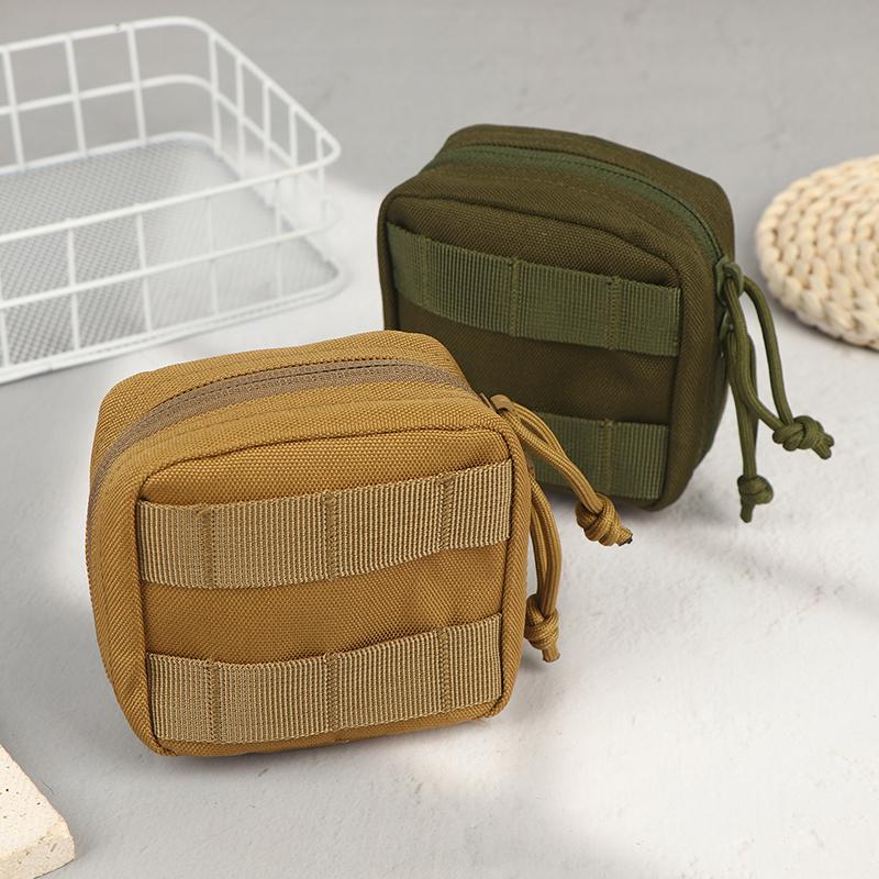 Small Tactical Pouch Micro Utility Molle Pouch Removable Clear Id Pocket Mini Knife Compass Flashlight Card Storage Bag Belt