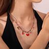 2026 Creative Simple and Versatile New Small Fresh Pendant Colored Dripping Strawberry Apple Cute Pendant Female