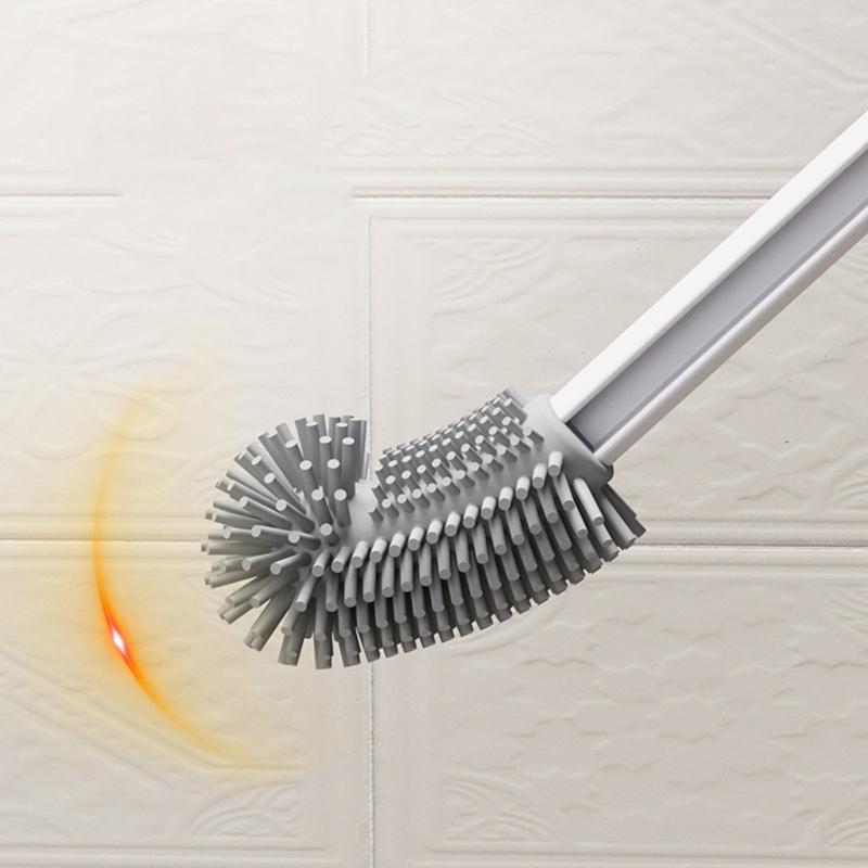 Household Toilet Bowl Brush Bathroom Cleaning Tools Flexible Bendable Silicone Bathroom Toilet Cleaning Brush Enduring