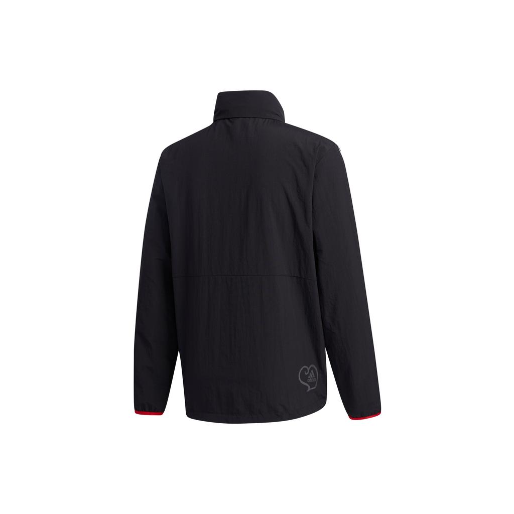 adidas Striped Casual Sports Windbreaker Jacket Men Outerwear Black GV5151