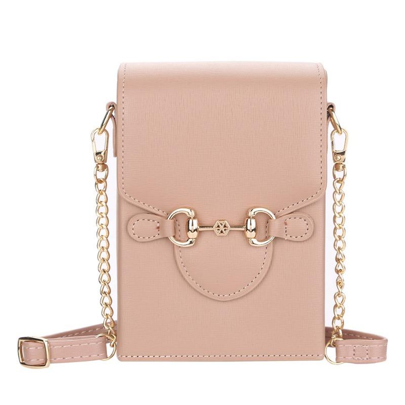 Oiseen New Mobile Phone Bag Women's Solid Color Horse Buckle Large Capacity Shoulder Oblique Span Women's Bag Wallet