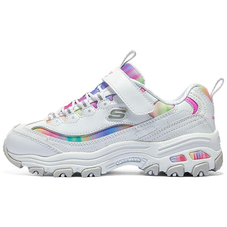 Skechers Удобные Легкие Амортизирующие Прочные Низкие Повседневные Кроссовки Детские Белый 303905L-WMLT 27.5