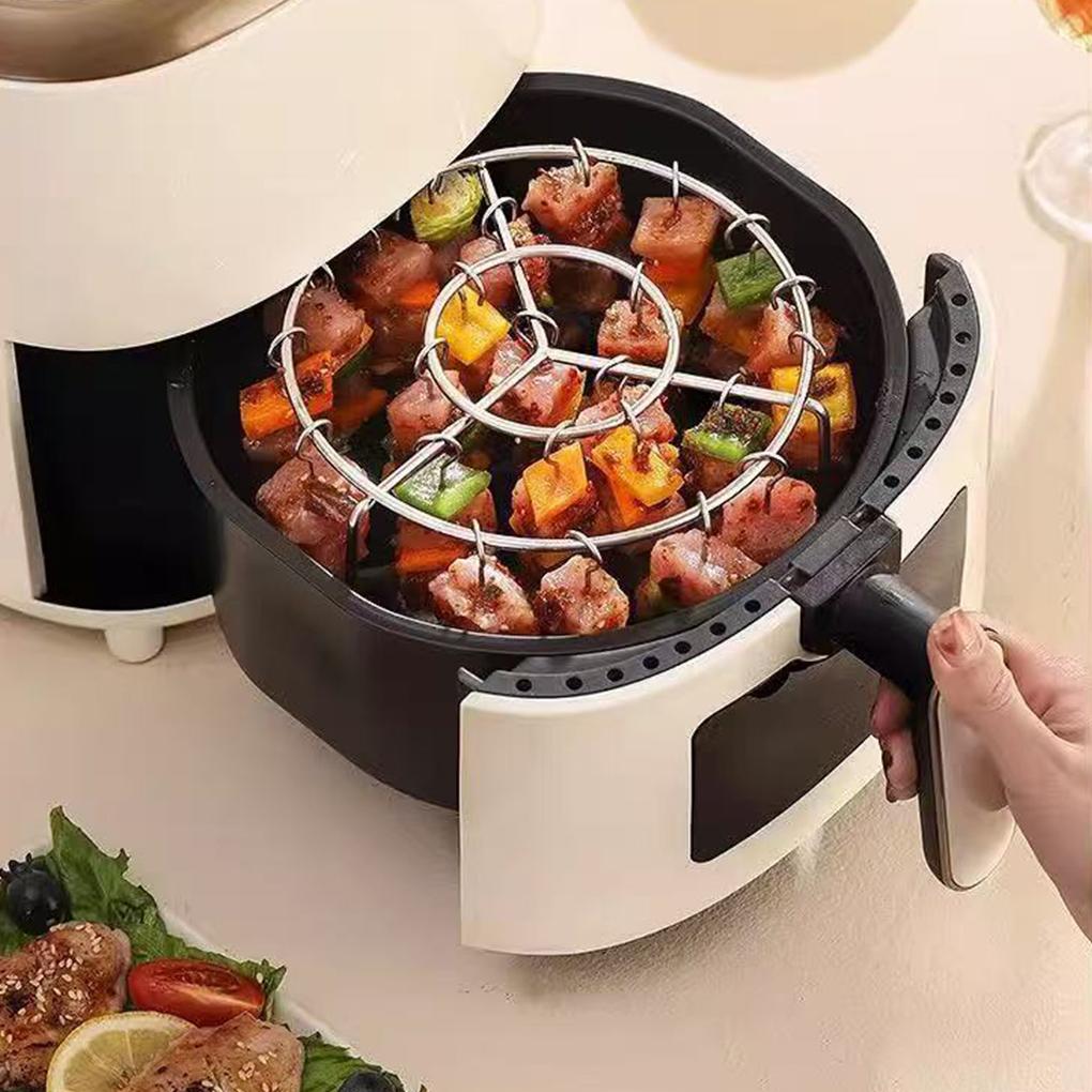 Vertical Grill Stainless Steel Rack For Air Fryer Skewer BBQ Accessories Bread Pan Baking Tray