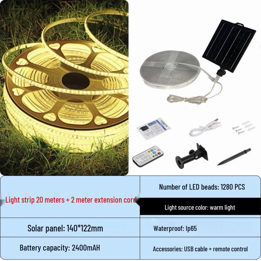 Solar Outdoor Waterproof LED Light Strip for Garden or Balcony Decoration