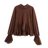 Za2025 Autumn New Arrivals Women's Clothing Zr European and American Style Fashion Layered Decorative Draped Shirt Top 5039205
