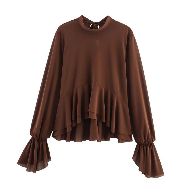 Za2025 Autumn New Arrivals Women's Clothing Zr European and American Style Fashion Layered Decorative Draped Shirt Top 5039205