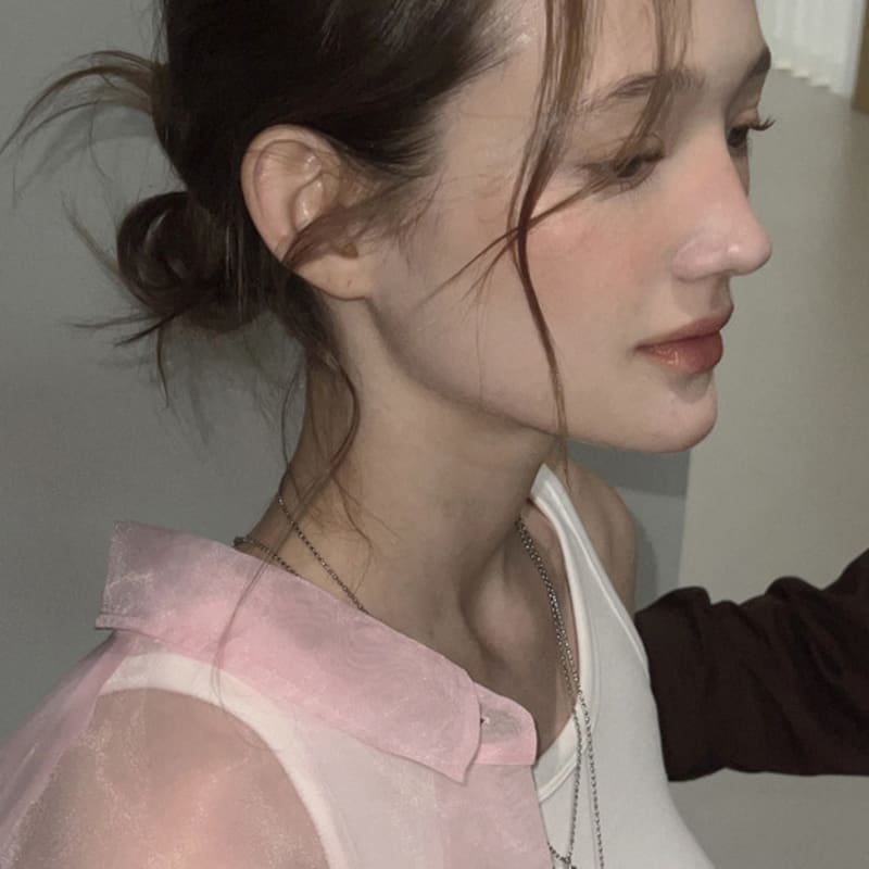 

AUBE UE Lettering Heart Necklace Silver