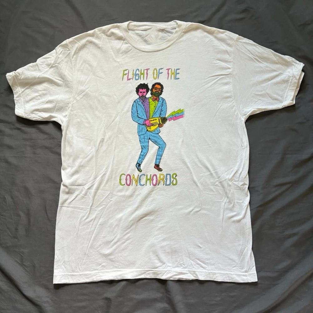 VTG Flight Of The Conchords Band Live In Tour Cotton White T Shirt S-5XL TT482 Unisex T-Shirt XXXXL