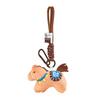 Lightweight Portable Keychain Chinese Characters Embroidery Horse Shape Keychain Good Luck Blessings Car Key Chain Bag Pendant