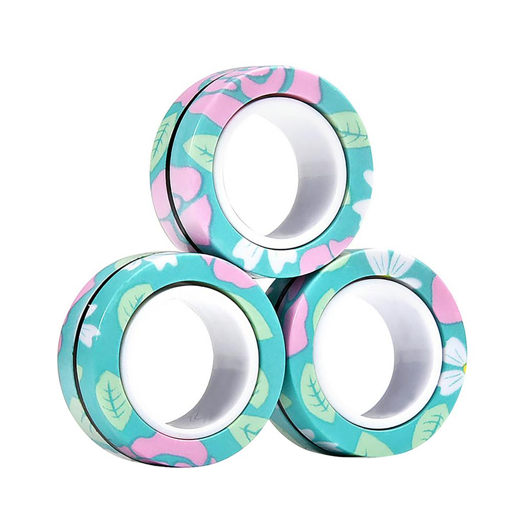 Magnetischer Fingerringe Set für Kinder und Erwachsene Stressabbau und Fokus Spielzeug Drehende Fidget Ringe für Angst und Konzentrationsverbesserung