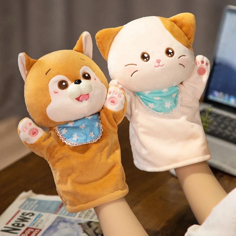 Role-Playing Firewood Dog Finger Puppet Toy Sensory Toys Hand Finger Story Puppet  Brithday Gift