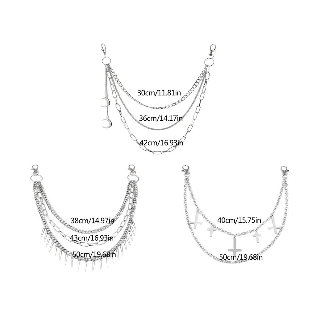 Pants Chain Punk Jeans Chain Wallet Jewelry Unisex Trousers Ornamen Aesthetic Moon Chain for Daily Wear and Parties