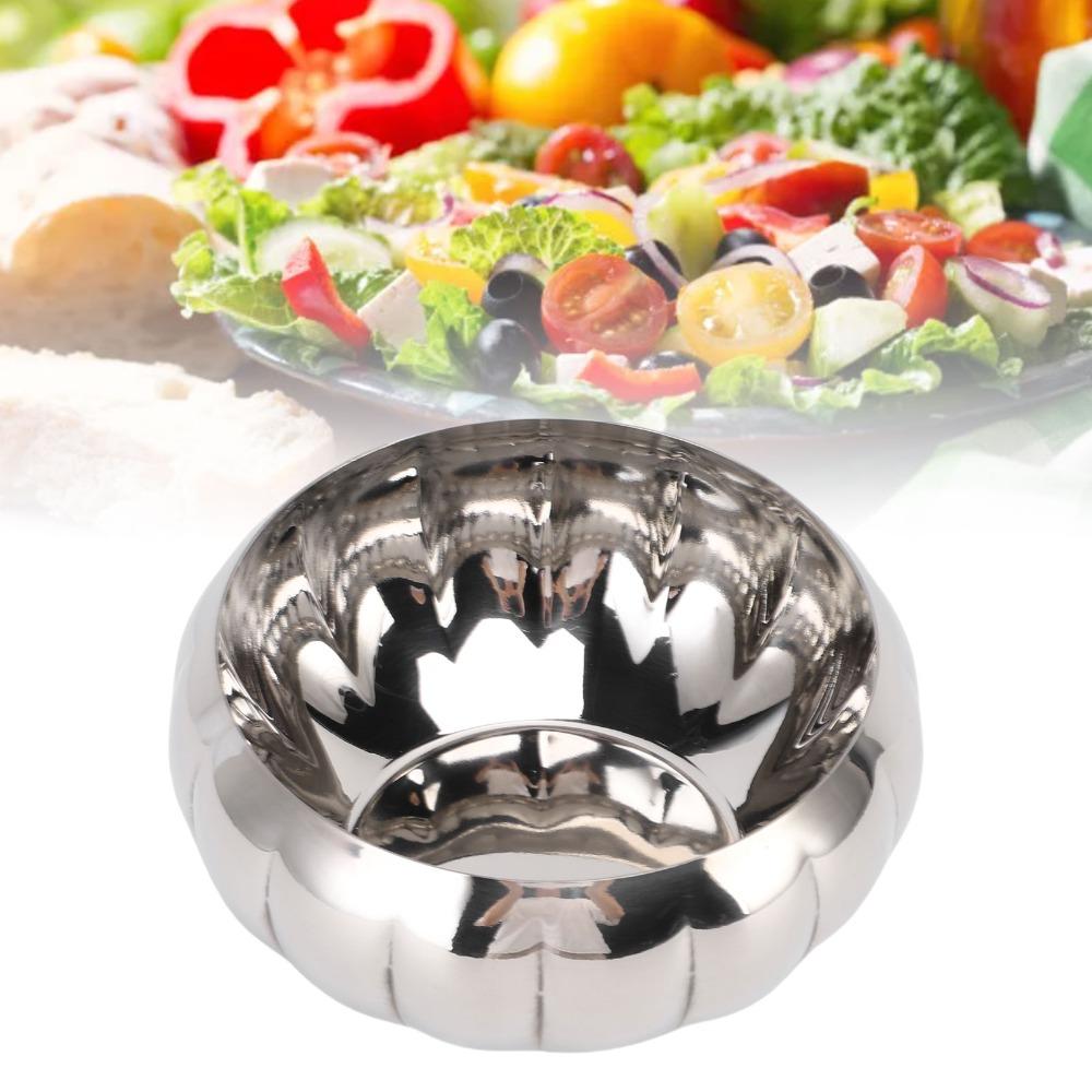 Rustless Steel Food Serving Bowl Polished Surface Salad Bowl Decorative Bowl Dining Table