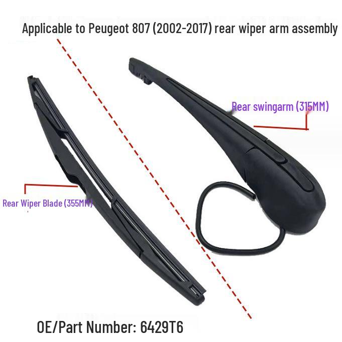 

Сборка заднего дворника Peugeot 807 (2002–2017) - Стекло и рука, OE: 6429T6 Rear Wiper Blade (without arm)