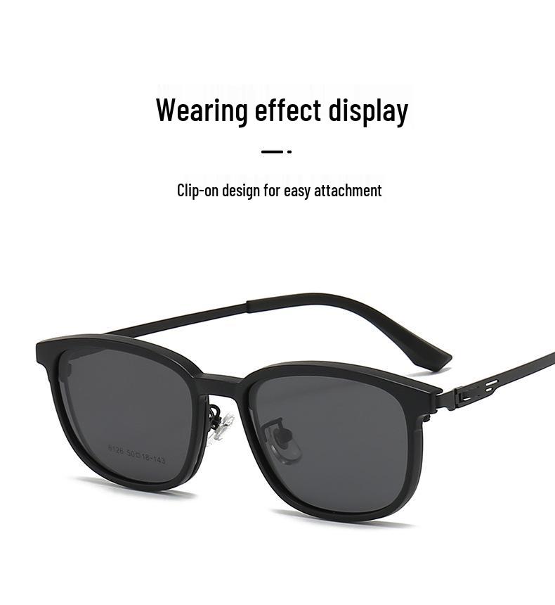 Unisex korejské magnetické klipové brýle: Sluneční brýle pro denní a noční vidění, kompatibilní s dioptrickými brýlemi.
