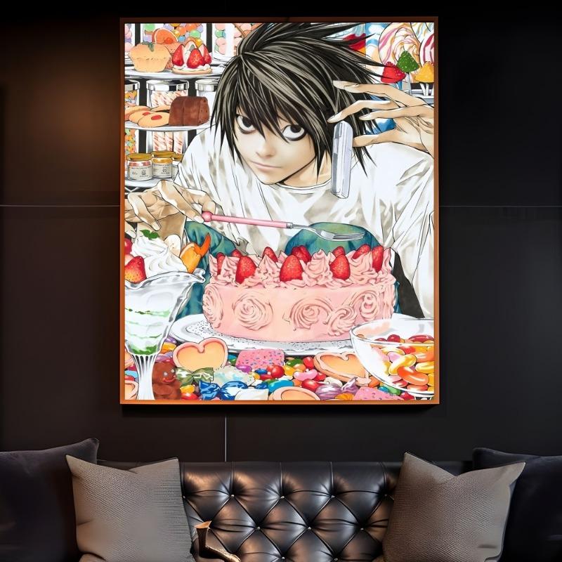 Anime D-Death N-Note DN L Poster Sticky Wall Art Printing Waterproof Home Living Bed Room Bar Hallway Aesthetic Decor