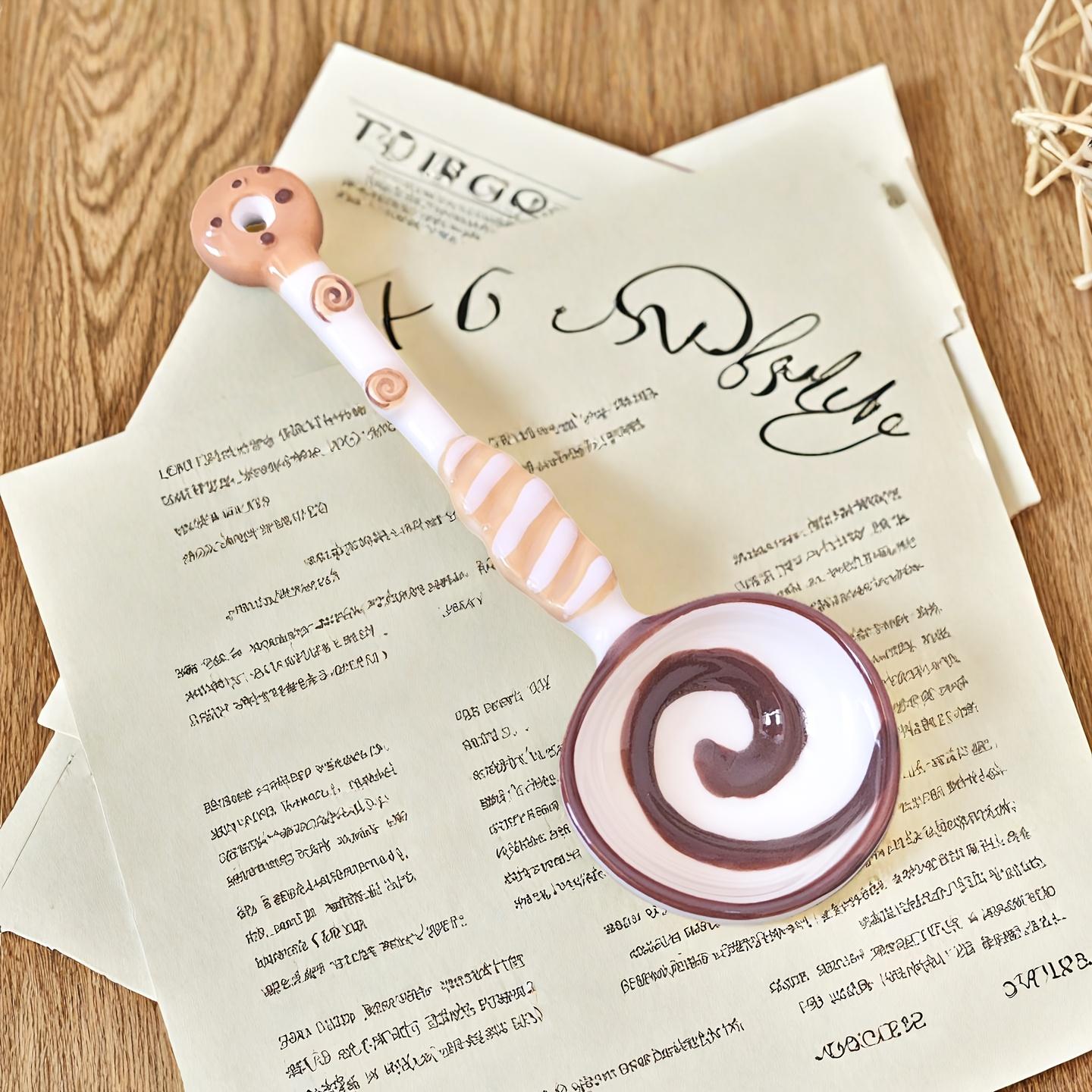 

Cartoon ceramic long-handle spoon, food-safe & dishwasher safe, ideal for soup, dessert and daily home use. Cookies