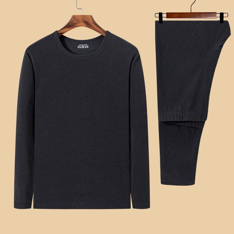 

Мужской термокомплект из немецкого бархата для зимы и осени, утолщенный топ с длинным рукавом и брюки M