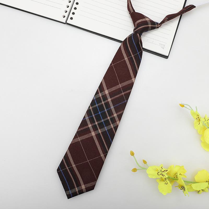 Jk Small Tie Female College Style Lazy Japanese Plaid Uniform Shirt Tie Student Ins Men'S And Women'S Short Styles Free Of Charge