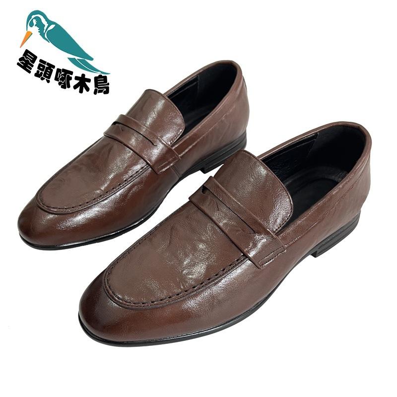 

Star-headed woodpecker men s shoes pilot business casual leather shoes new men s overshoes 44