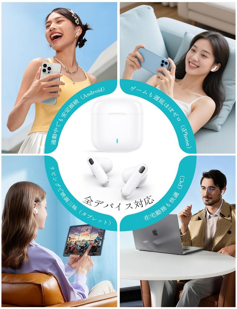 Wireless Bluetooth Earbuds New with Bluetooth Fast Up To 40 Hours of ENC Noise Automatic Touch Lightweight and Compatible with iPhone and Web and