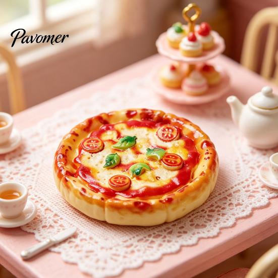 Handmade Jewelry Making Components 2Pcs Mini Resin Pizza Ornaments, Realistic Miniatures, Tiny Doll Mansion Props Food Ornaments for DIY Craft