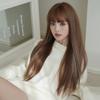Women’s Long Straight Wig Natural-looking Heat-Resistant Synthetic Full Wig with Bangs