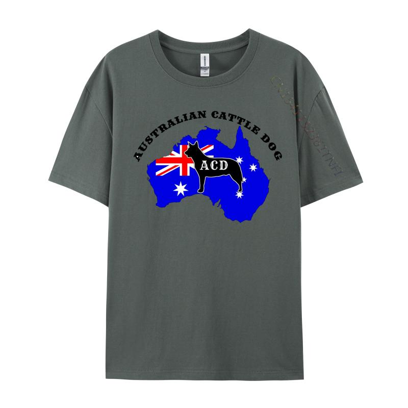 Australian Cattle Dog Flagga T-shirts Australisk Flagga T-shirt Smal Passform Ren Bomull Grupp T-shirts Klassisk Unisex