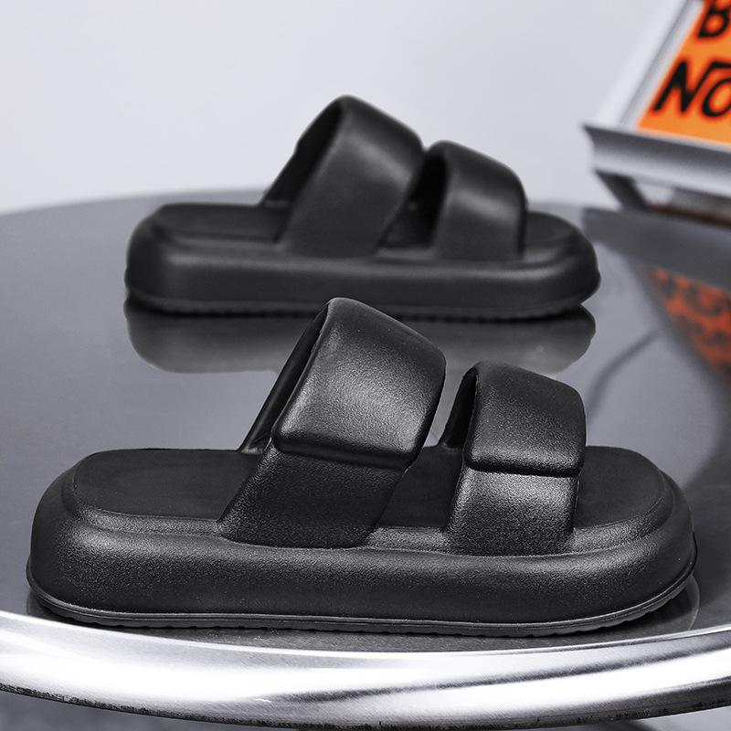 Slippers women's summer fashion go out home bathing non-slip one-word drag men's beach shoes