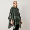 Neck Warmer Hooded Cape Fishbone Pattern Women Shawl Elegant Knitted Scarf  Daily